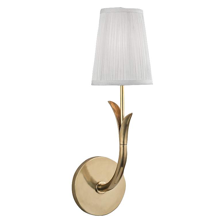 Image 1 Hudson Valley Deering 15 3/4" High Aged Brass Wall Sconce