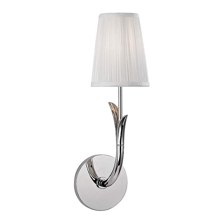 Image 1 Hudson Valley Deering 15 3/4 inchH Polished Nickel Wall Sconce