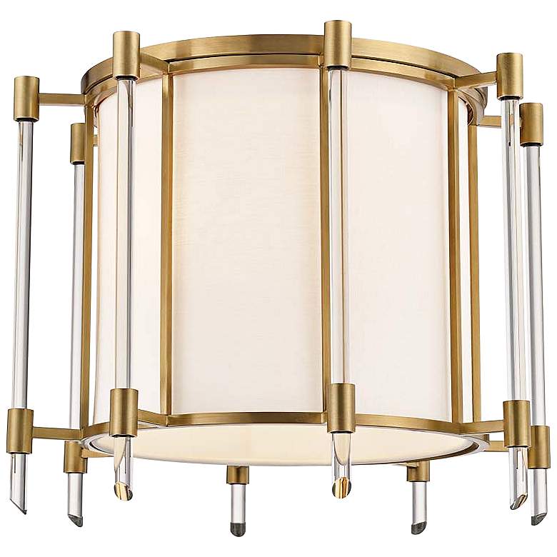 Image 1 Hudson Valley Delancey 15" Wide Aged Brass Ceiling Light