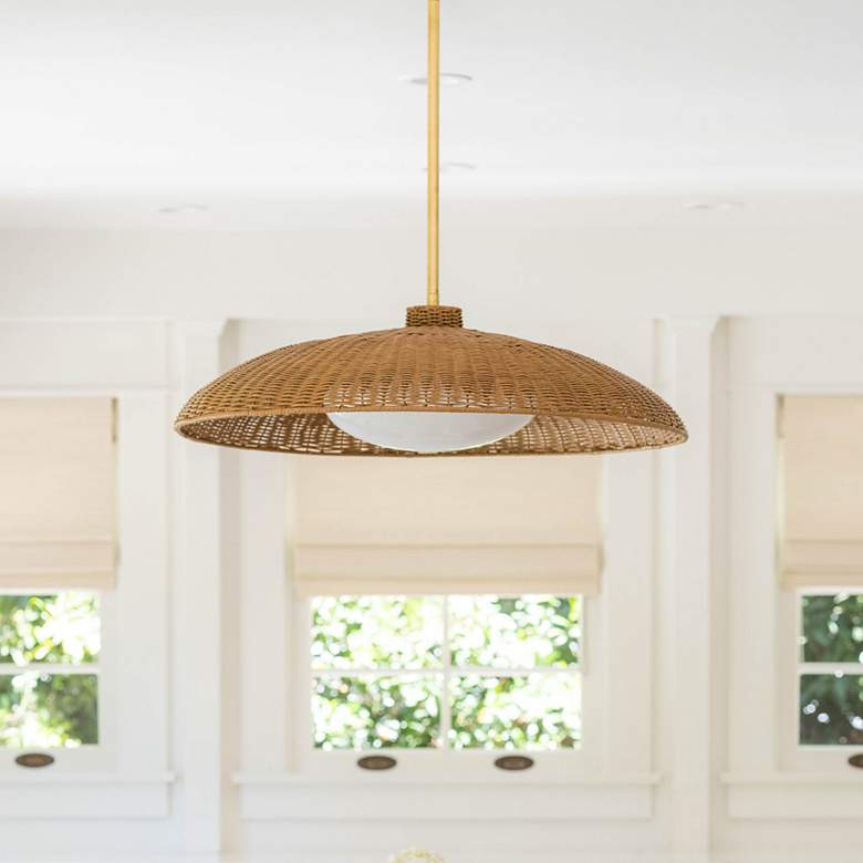Image 1 Hudson Valley Delano 32 1/2" Wide Rattan Modern Coastal Pendant Light