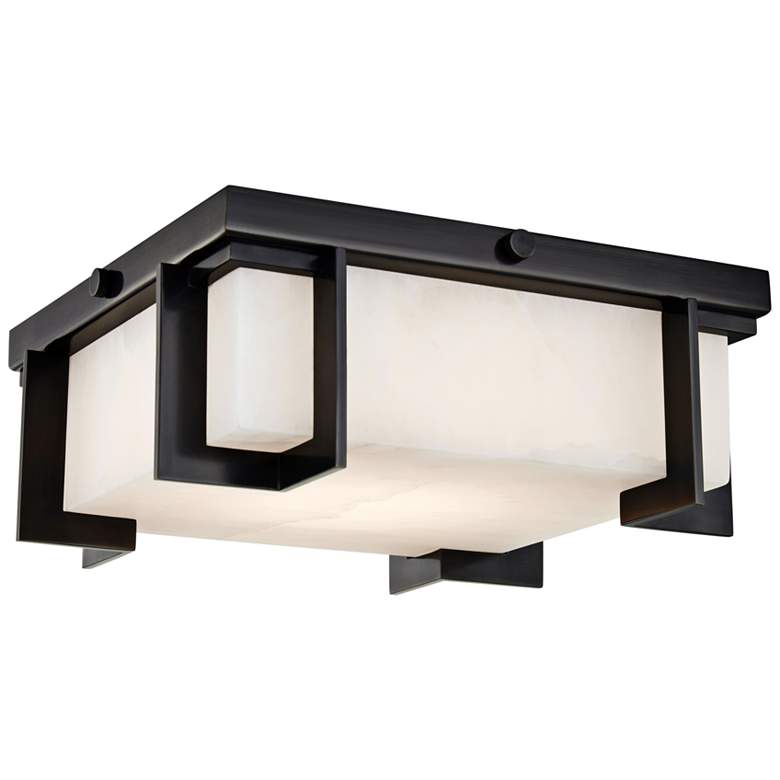 Image 1 Hudson Valley Delmar 10 1/4"W Old Bronze LED Ceiling Light