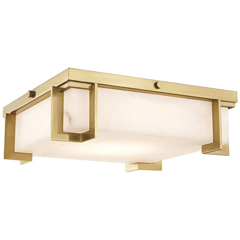 Image 1 Hudson Valley Delmar 13" Wide Aged Brass LED Ceiling Light