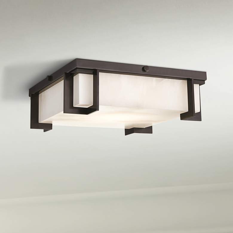 Image 1 Hudson Valley Delmar 13" Wide Old Bronze LED Ceiling Light