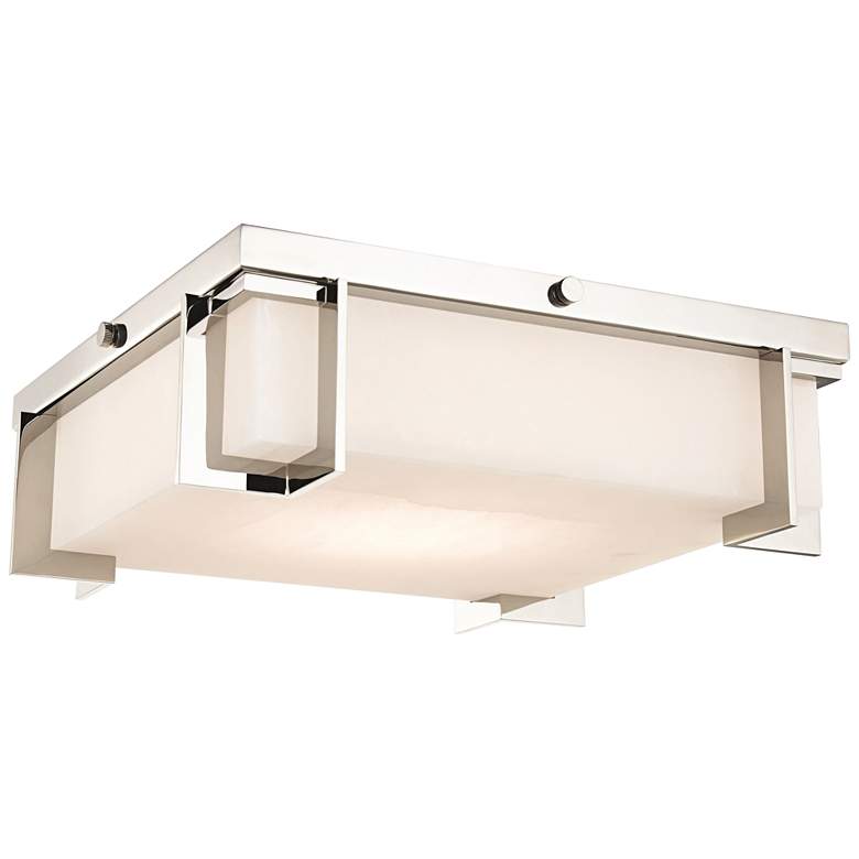 Image 1 Hudson Valley Delmar 13"W Polished Nickel LED Ceiling Light