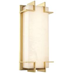 Hudson Valley Delmar 14 3/4" High Aged Brass LED Wall Sconce