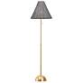 Hudson Valley Destiny 66 1/2" Gray Wicker and Aged Brass Floor Lamp