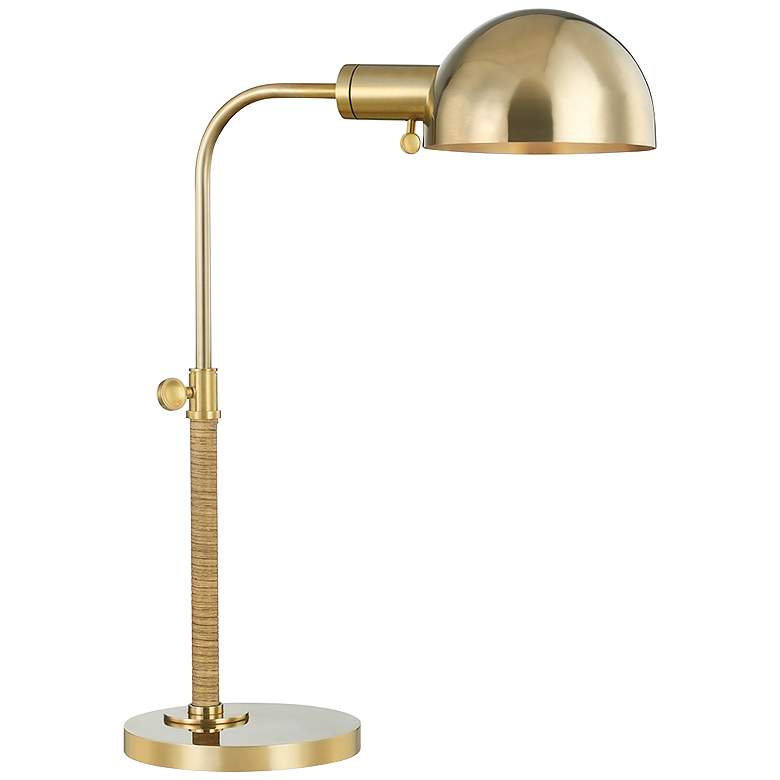 Image 2 Hudson Valley Devon 24" Aged Brass Dome Adjustable Desk Lamp