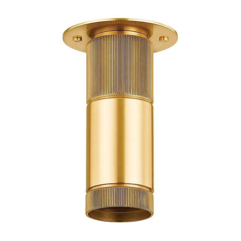 Image 1 Hudson Valley Dighton 4.75" 1 Lt. Aged Brass Flush Mount