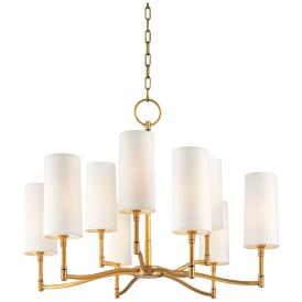 Hudson Valley Dillon 30" Wide Aged Brass 9-Light Chandelier Hudson Valley Dillon 30" Wide Aged Brass 9-Light Chandelier