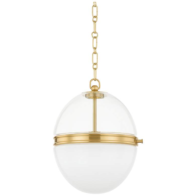 Image 1 Hudson Valley Donnell 12 1/2" Wide Aged Brass Pendant Light