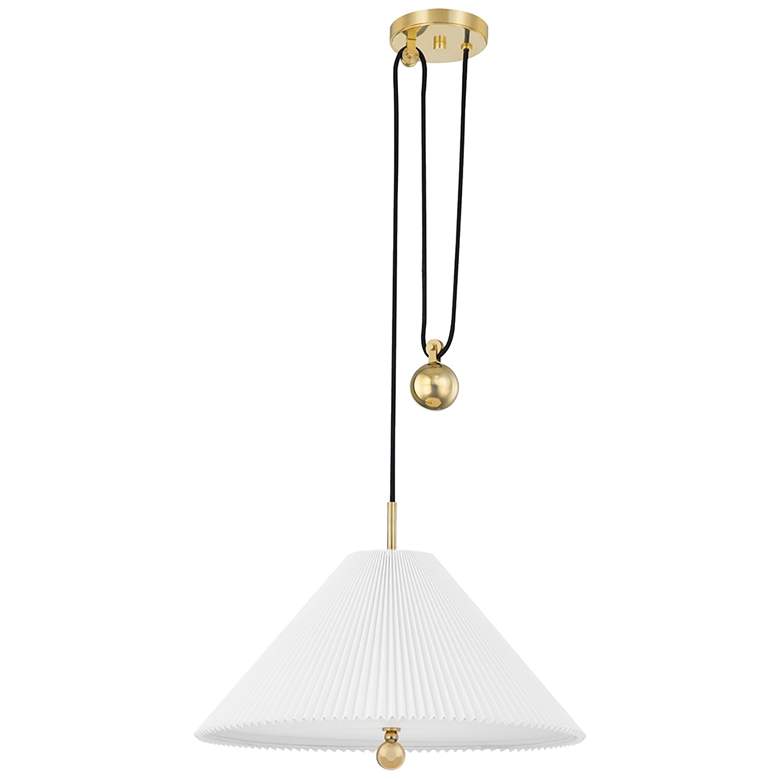 Image 1 Hudson Valley Dorset 20 1/4" Wide Aged Brass Pendant Light
