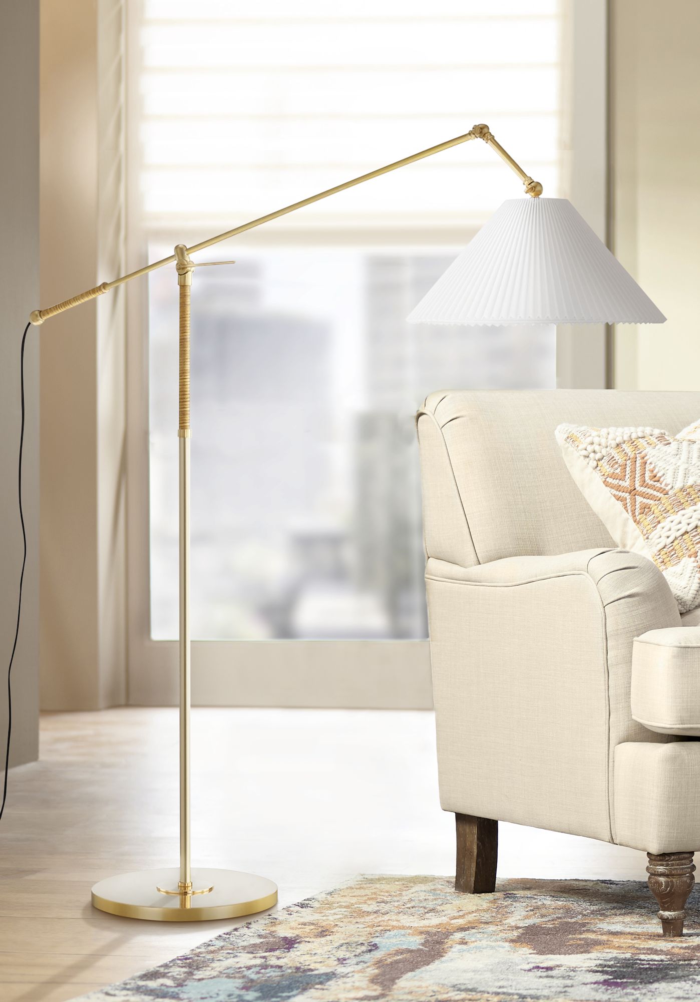 Hudson Valley Dorset 56 High Brass Arc Arm Floor Lamp 852X0 Lamps Plus