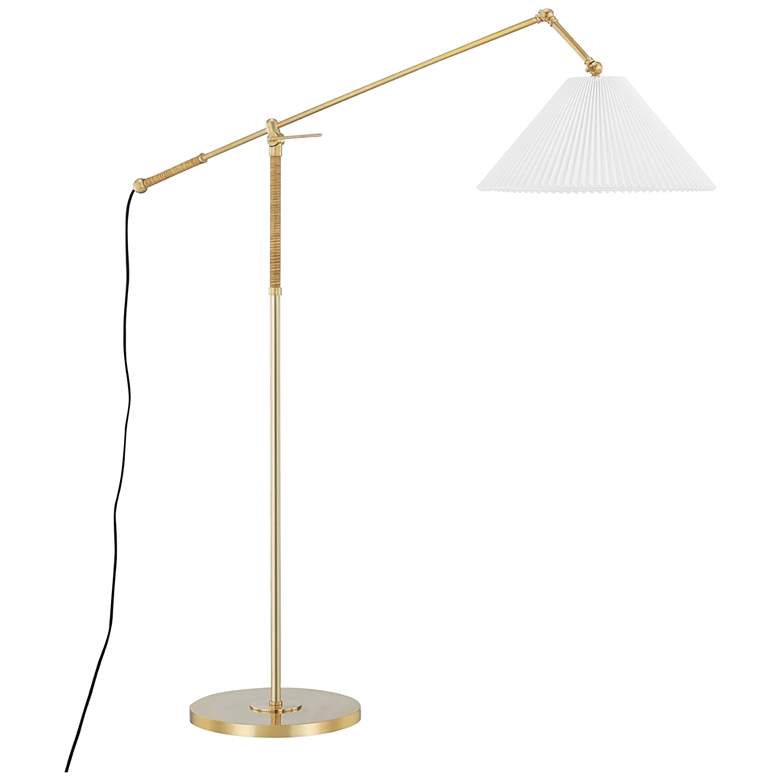Image 2 Hudson Valley Dorset 56" High Brass Arc Arm Floor Lamp