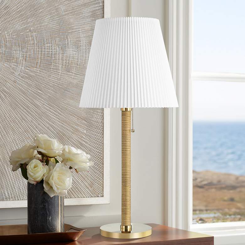 Image 1 Hudson Valley Dorset Aged Brass Buffet Table Lamp