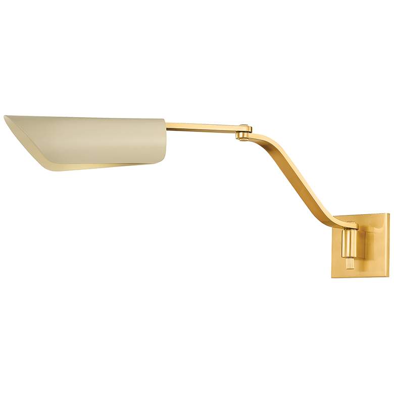 Image 1 Hudson Valley Douglaston 4.75" 1 Lt. Aged Brass/ Soft Sand Wall Sconce