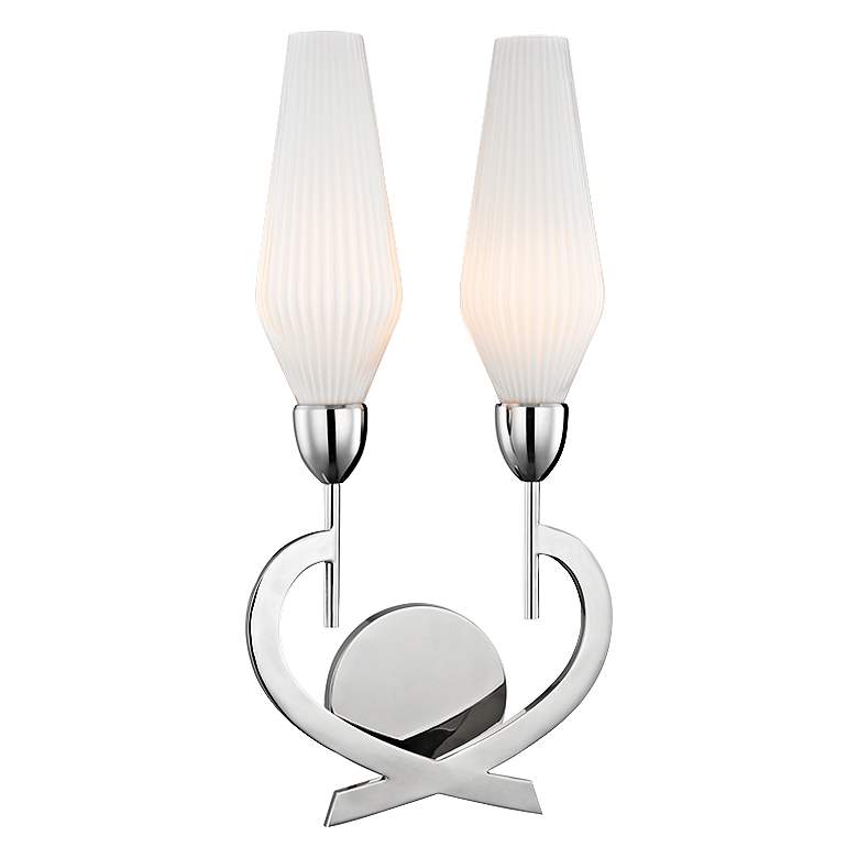 Image 1 Hudson Valley Downing 19 1/4 inchH Polished Nickel Wall Sconce