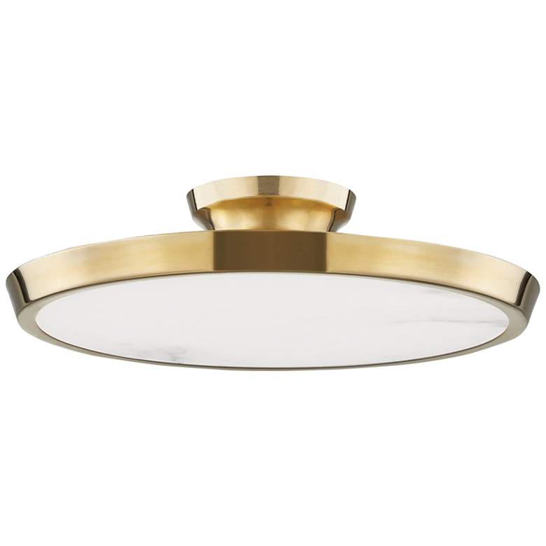 Image 2 Hudson Valley Draper 15 1/2 inch Wide Aged Brass Ceiling Light