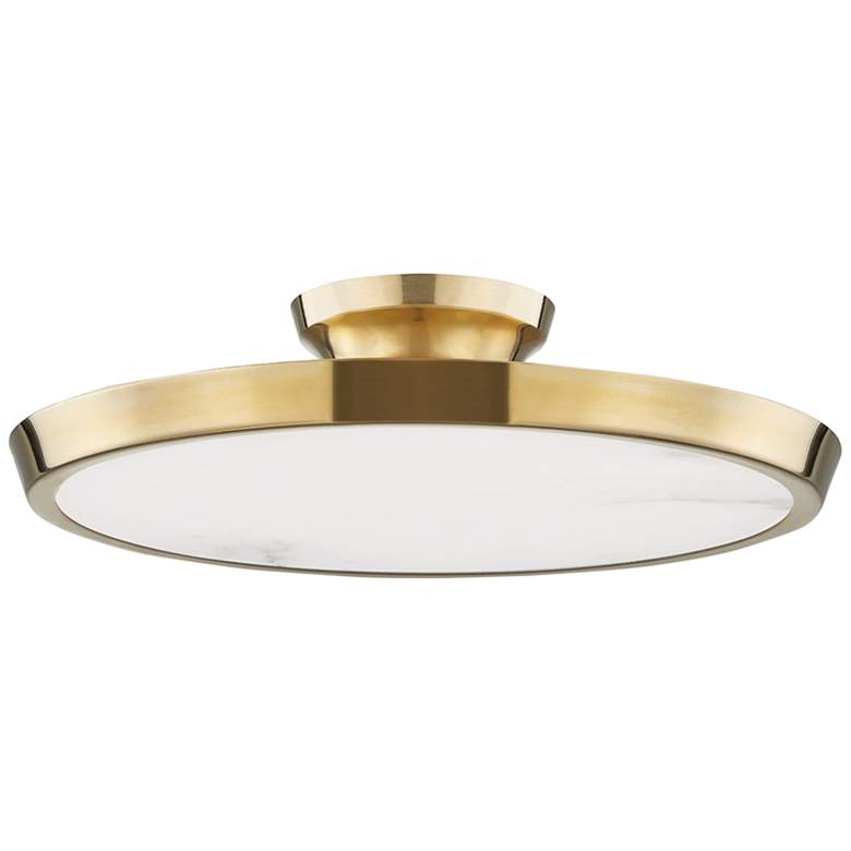 Image 2 Hudson Valley Draper 15 1/2" Wide Aged Brass Ceiling Light