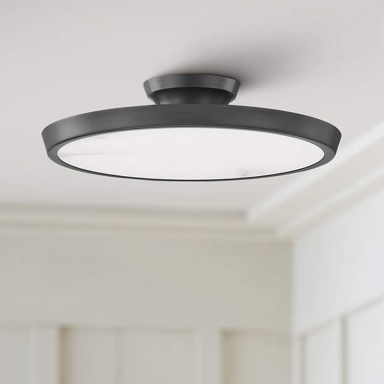 Image 1 Hudson Valley Draper 15 1/2" Wide Old Bronze Ceiling Light
