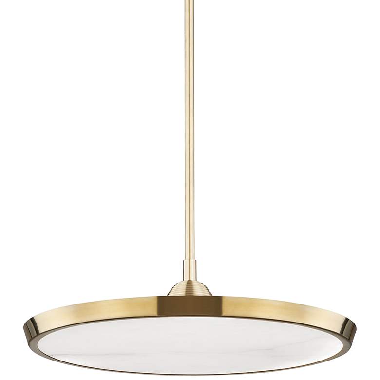 Image 2 Hudson Valley Draper 20 1/4"W Aged Brass LED Pendant Light