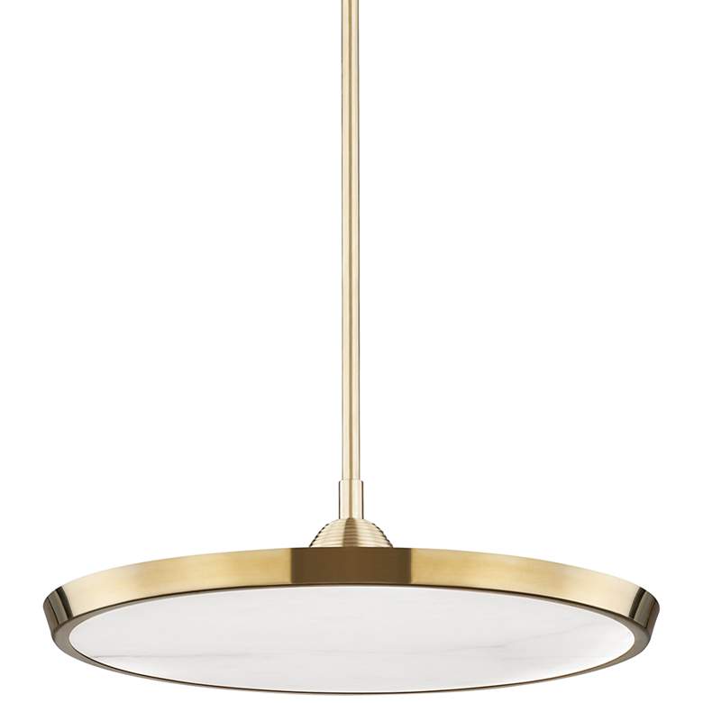 Image 2 Hudson Valley Draper 20 1/4 inchW Aged Brass LED Pendant Light