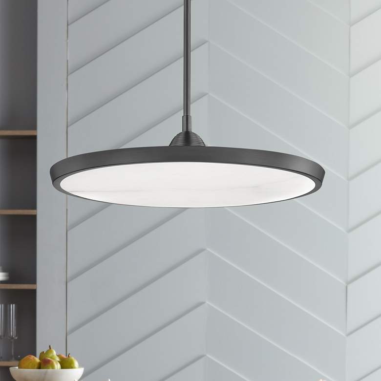 Image 1 Hudson Valley Draper 20 1/4"W Old Bronze LED Pendant Light