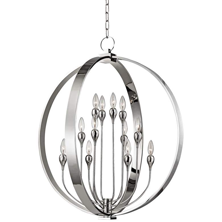 Image 1 Hudson Valley Dresden 30 inch Wide Polished Nickel Chandelier