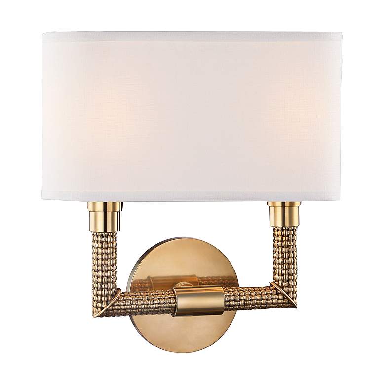 Image 1 Hudson Valley Dubois 12 1/2"H Aged Brass Wall Sconce