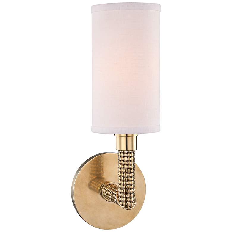 Image 1 Hudson Valley Dubois 13" High Aged Brass Wall Sconce