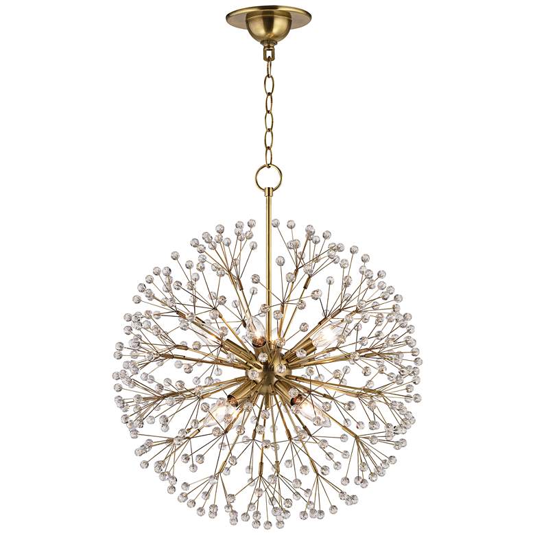 Hudson Valley Dunkirk 20&quot;W Aged Brass Crystal Chandelier