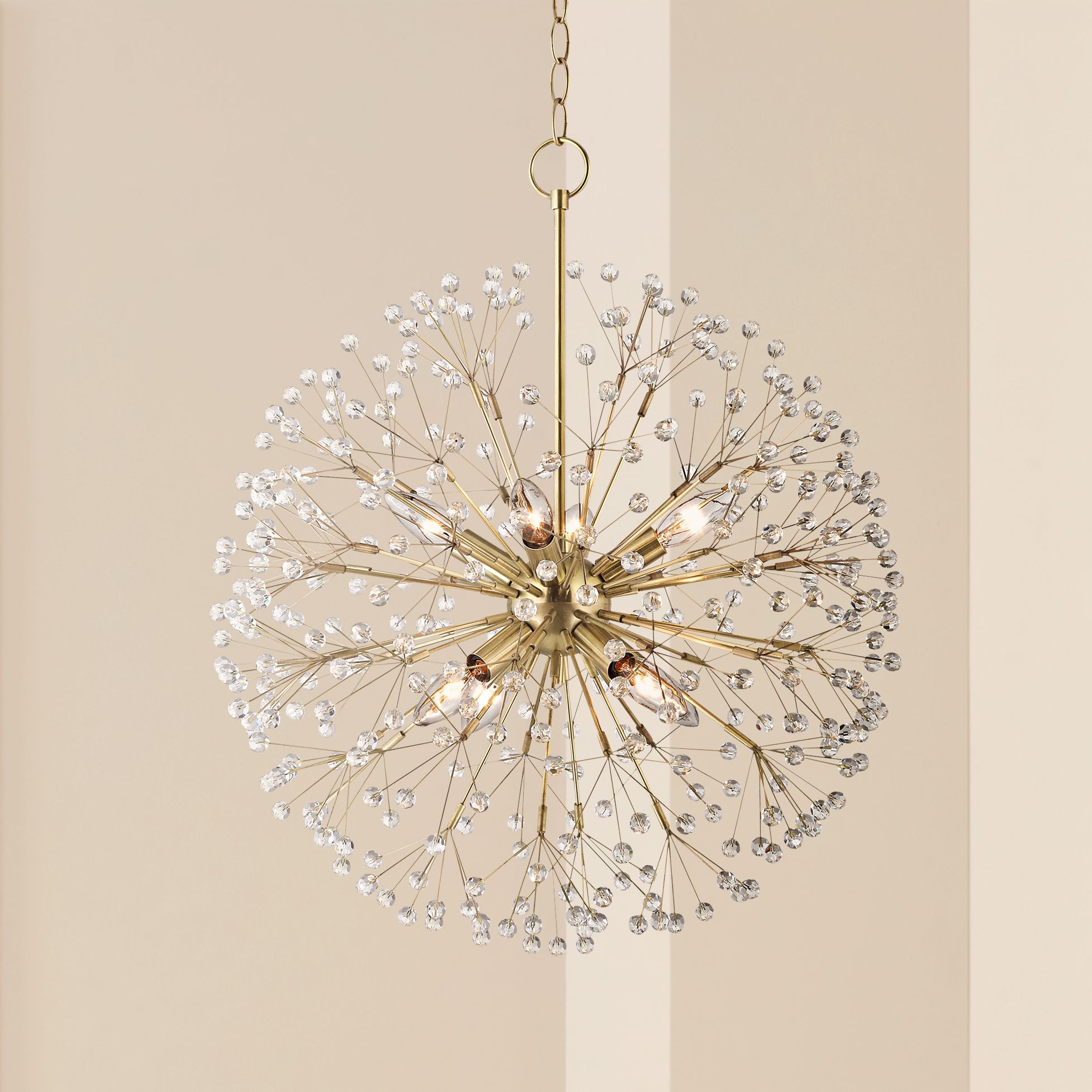 gold orb chandelier with crystals