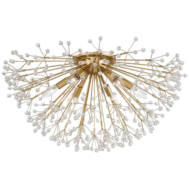 Image 2 Hudson Valley Dunkirk 30" Wide Aged Brass Ceiling Light