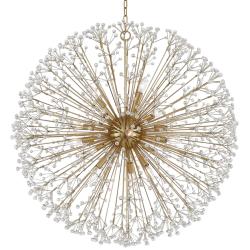 Hudson Valley Dunkirk 40" Wide 16-Light Brass Crystal Globe Chandelier