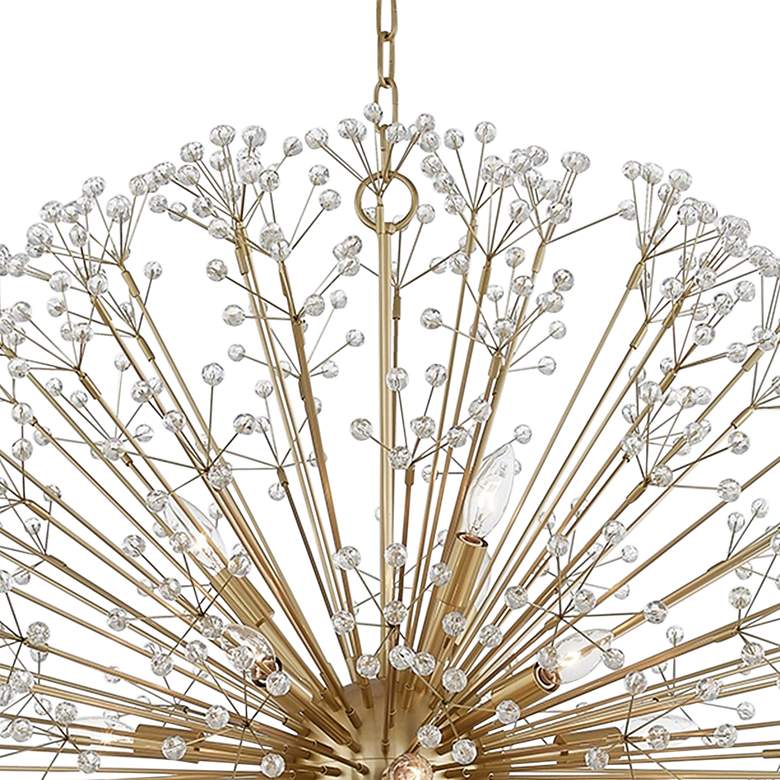 Image 4 Hudson Valley Dunkirk 40 inch Wide 16-Light Brass Crystal Globe Chandelier more views