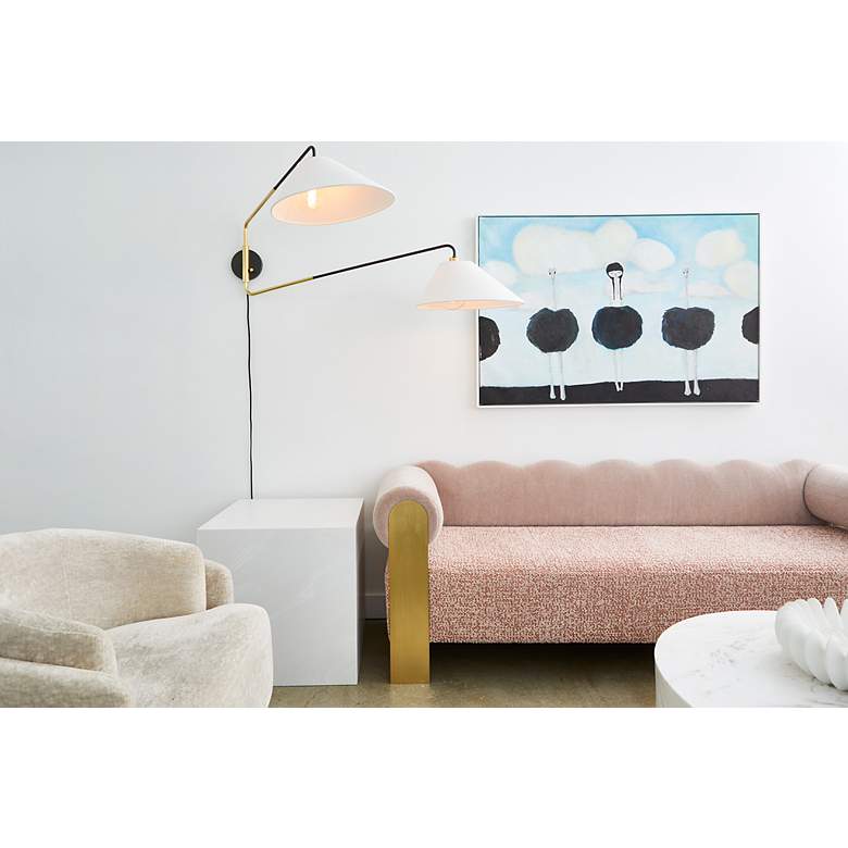 Image 5 Hudson Valley Duo 15" Mid-Century Modern 2-Light Plug-In Wall Sconce more views
