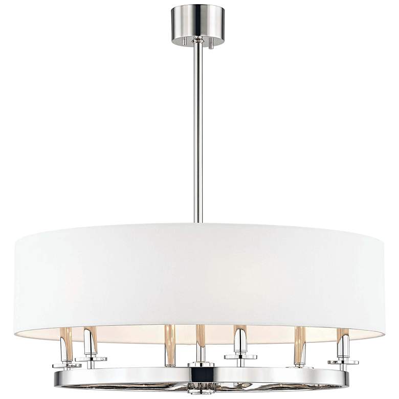 Image 1 Hudson Valley Durham 30 1/2" Wide Nickel 6-Light Pendant