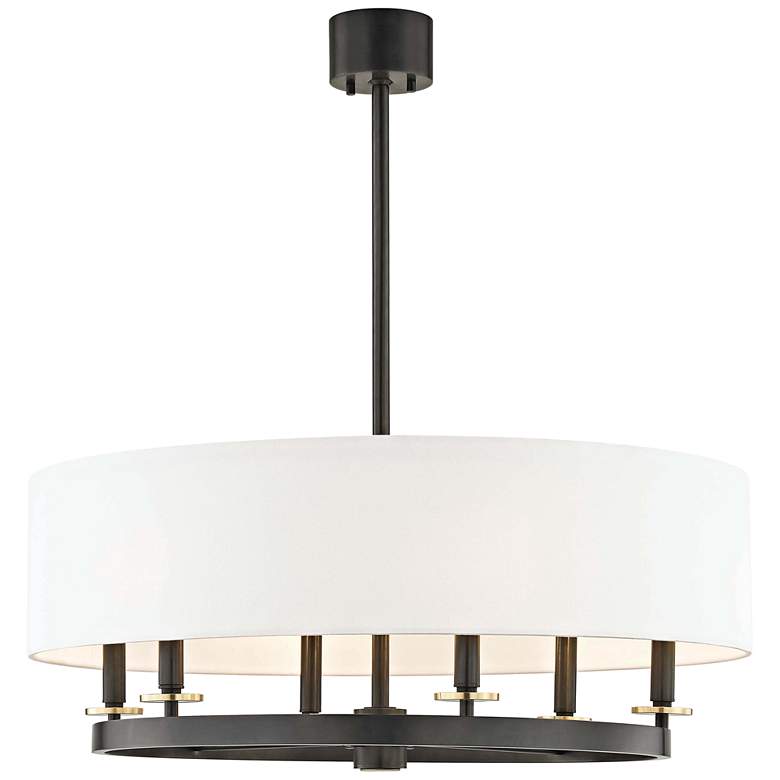 Image 2 Hudson Valley Durham 30 1/2" Wide Old Bronze 6-Light Pendant