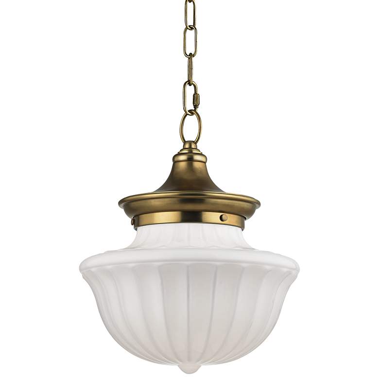 Image 2 Hudson Valley Dutchess 12" Wide Aged Brass Pendant Light