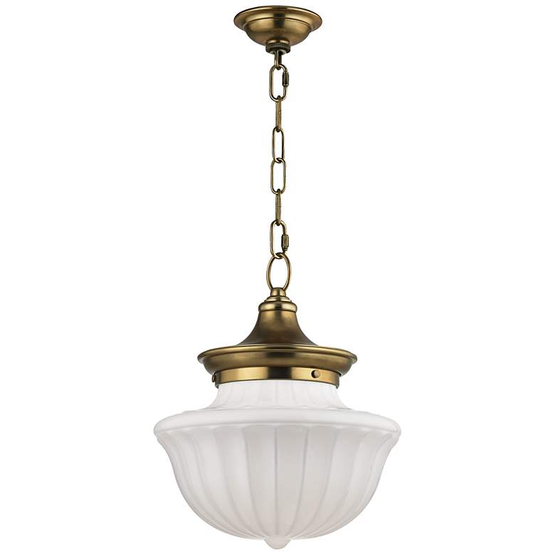 Image 3 Hudson Valley Dutchess 12" Wide Aged Brass Pendant Light more views