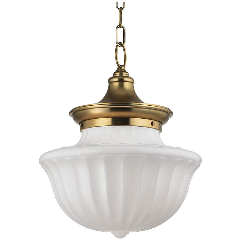 Image 1 Hudson Valley Dutchess 15" Wide Aged Brass 2 Light Large Pendant