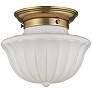 2_Hudson Valley Dutchess 9" Wide Aged Brass Schoolhouse Ceiling Light