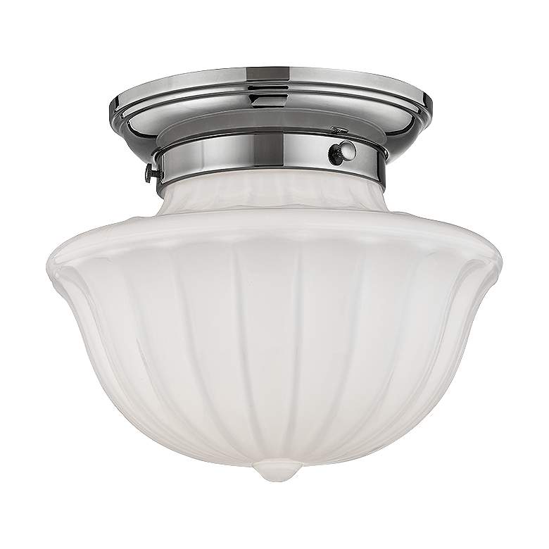 Image 1 Hudson Valley Dutchess 9" Wide Polished Nickel Ceiling Light