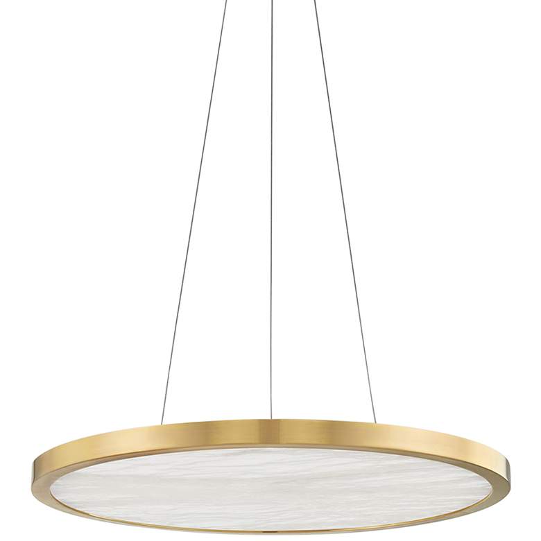 Image 1 Hudson Valley Eastport 24" Wide Aged Brass LED Pendant Light