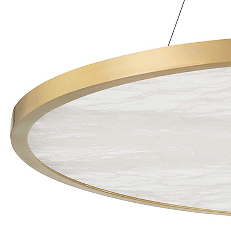 Image 2 Hudson Valley Eastport 36" Wide Aged Brass LED Pendant Light more views