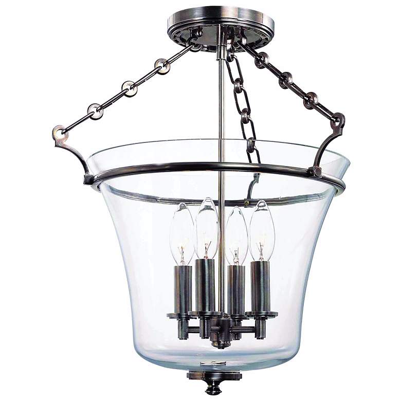 Image 1 Hudson Valley Eaton Historic Nickel Semi-Flush Ceiling Light