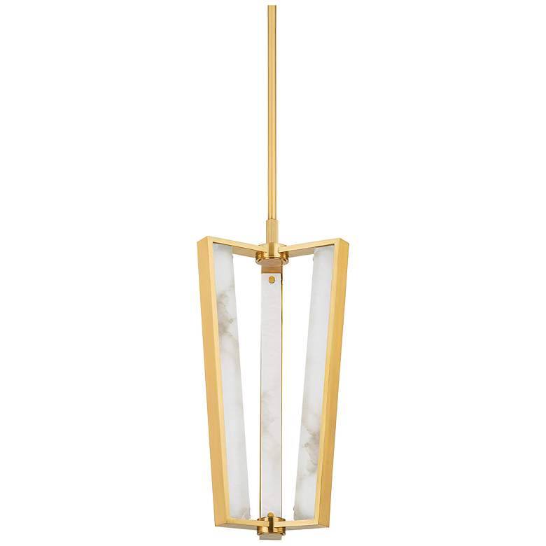 Image 1 Hudson Valley Edgemere 11" 3 Lt. Aged Brass Pendant