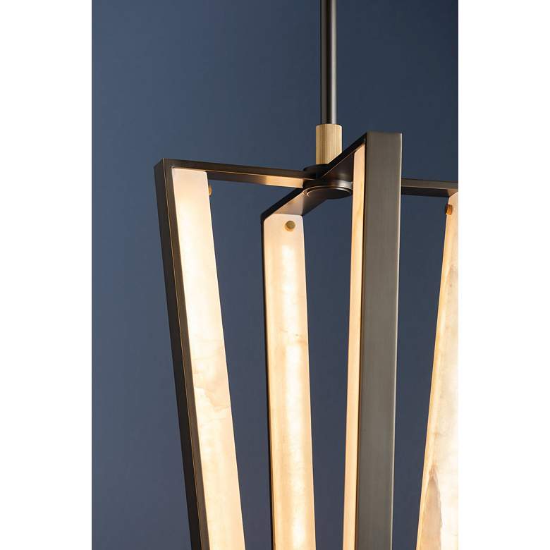 Image 2 Hudson Valley Edgemere 16" 4 Lt. Aged Brass/Distressed Bronze Pendant more views