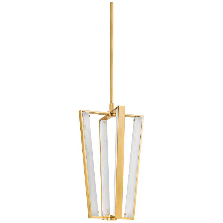Image 1 Hudson Valley Edgemere 16" 4 Lt. Aged Brass Pendant
