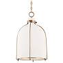 Hudson Valley Eldridge 14" Wide Aged Brass and Glass Pendant