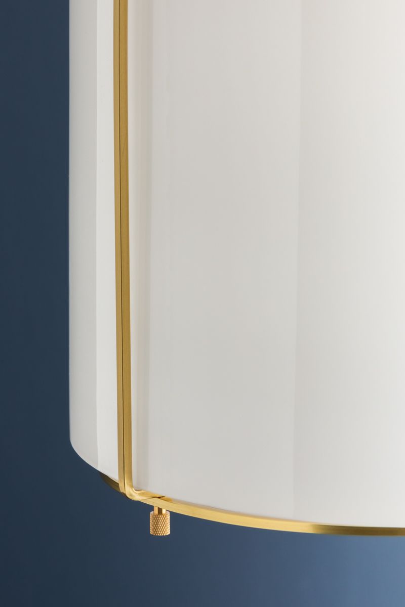 Hudson Valley Eldridge 14" Wide Aged Brass and Glass Pendant